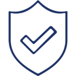 Shield with a check mark in the middle